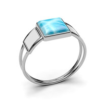 Zilveren ring met een larimar