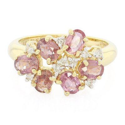 Gouden ring met Onverhitte Padparadscha Saffieren (AMAYANI)