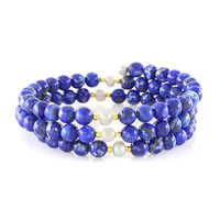 Stalen armband met lapis lazulistenen (Riya)