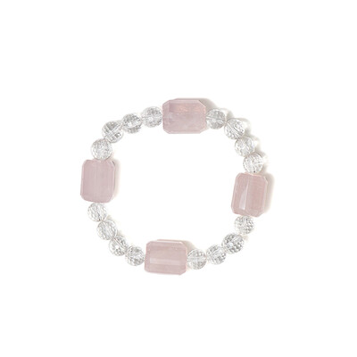 Armband met rozen kwartskristallen