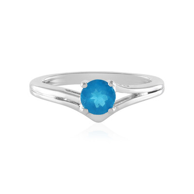 Zilveren ring met een neon blauwe apatiet