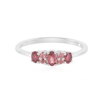 Zilveren ring met een Braziliaanse roze toermalijn