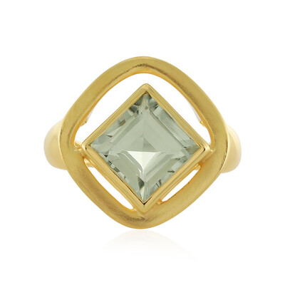 Zilveren ring met een groene amethist (MONOSONO COLLECTION)