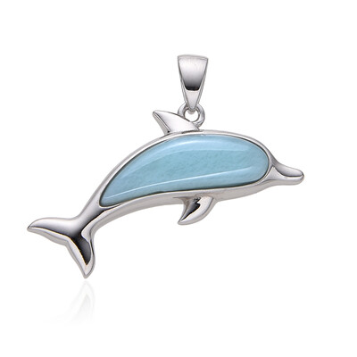 Zilveren hanger met een larimar