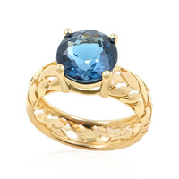 Gouden ring met een Londen-blauwe topaas (de Melo)