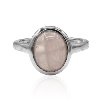 Zilveren ring met een rozen kwarts (MONOSONO COLLECTION)