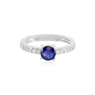 Zilveren ring met een Madagaskar Blauwe Saffier