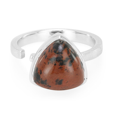 Zilveren ring met een mahonie obsidiaan