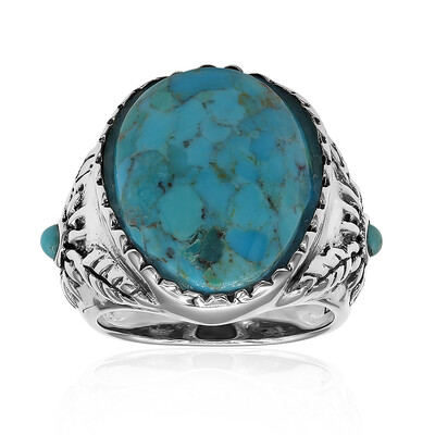 Zilveren ring met een Blauwe Kingman Mohave Turkoois (Art of Nature)