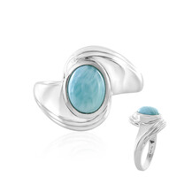 Zilveren ring met een larimar