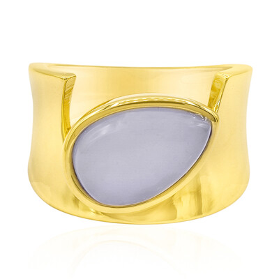 Zilveren ring met een Blauwe chalcedoon (MONOSONO COLLECTION)