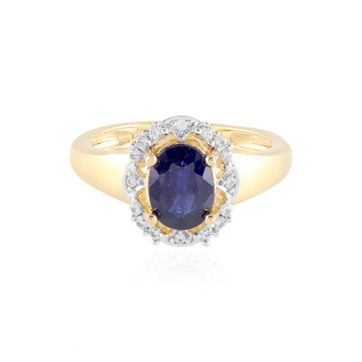 Zilveren ring met een Madagaskar Blauwe Saffier