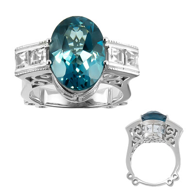 Zilveren ring met een Londen-blauwe topaas (Dallas Prince Designs)