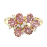 Gouden ring met Onverhitte Padparadscha Saffieren (AMAYANI)