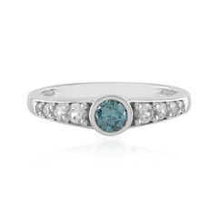 Zilveren ring met een I2 Blauwe Diamant