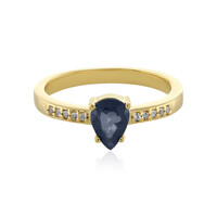 Zilveren ring met een blauwe saffier