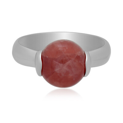 Zilveren ring met een rhodochrosiet