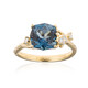 Gouden ring met een Londen-blauwe topaas (Smithsonian)