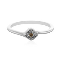 Zilveren ring met een I2 Champagne Diamant