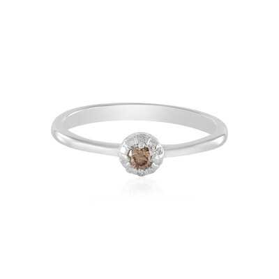 Zilveren ring met een I2 Champagne Diamant