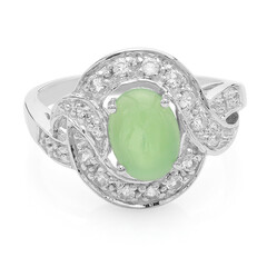 Zilveren ring met een keizerlijk chrysopraas