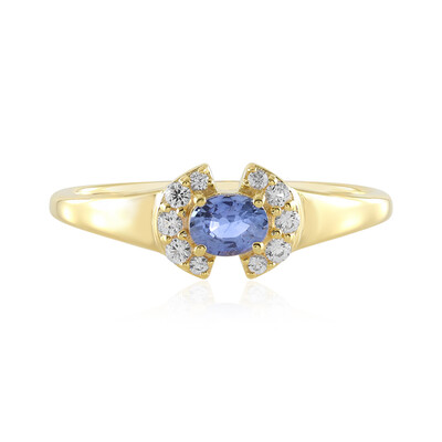 Zilveren ring met een Onverhitte blauwe Ceylon saffier