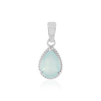 Zilveren hanger met een Aqua Chalcedoon