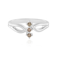 Zilveren ring met I3 Champagne Diamanten