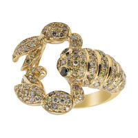 Gouden ring met zwarte diamanten (CIRARI)