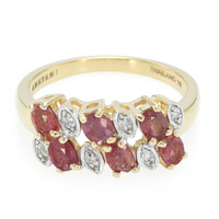 Gouden ring met Onverhitte Padparadscha Saffieren (AMAYANI)