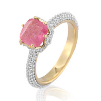 Zilveren ring met een Madagaskar Roze Saffier (de Melo)