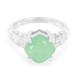 Zilveren ring met een groene chalcedoon