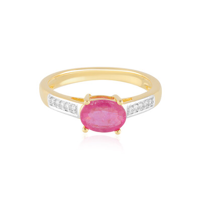 Zilveren ring met een Madagaskar Roze Saffier