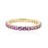 Gouden ring met Onverhitte Purper Saffieren