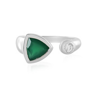 Zilveren ring met een Groene onyx