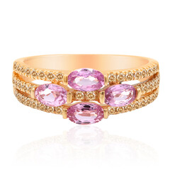 Gouden ring met roze saffieren