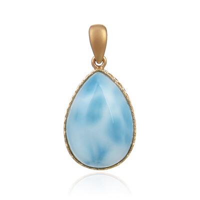 Gouden hanger met een larimar