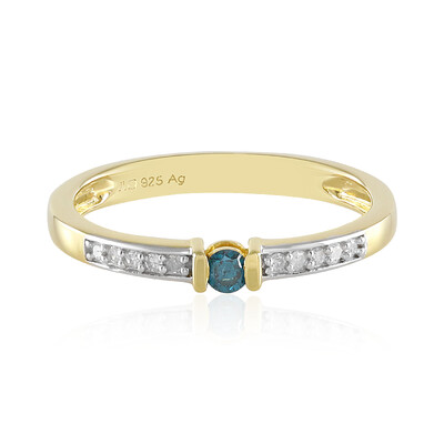 Zilveren ring met een I2 Blauwe Diamant