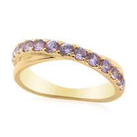 Gouden ring met Onverhitte Purper Saffieren