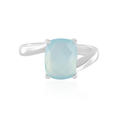 Zilveren ring met een Blauwe chalcedoon