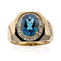 Gouden ring met een Londen-blauwe topaas (CIRARI)