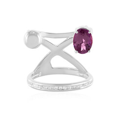 Zilveren ring met een magenta granaat (de Melo)