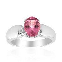 Zilveren ring met een Braziliaanse roze toermalijn (Pallanova)