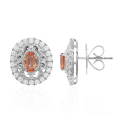 Zilveren oorbellen met Padparadscha saffieren (Dallas Prince Designs)