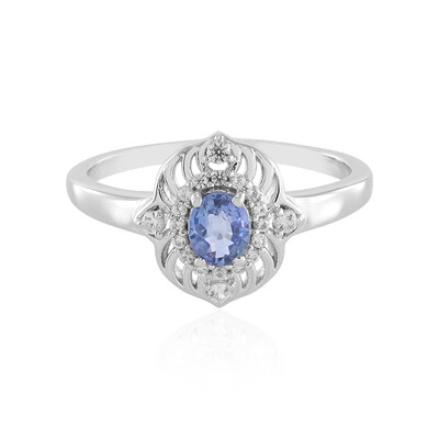 Zilveren ring met een Blauwe Ceylon saffier