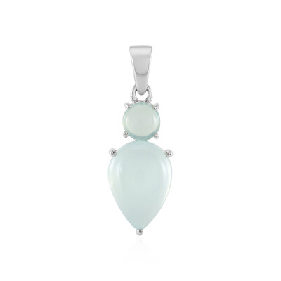 Zilveren hanger met een Aqua Chalcedoon