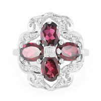 Zilveren ring met Braziliaanse rhodolieten