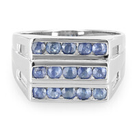 Zilveren ring met blauwe saffieren