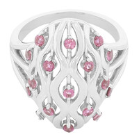 Zilveren ring met roze toermalijnen