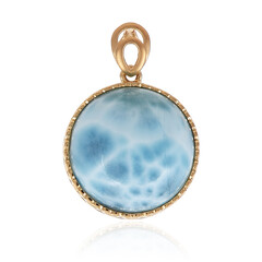 Gouden hanger met een larimar